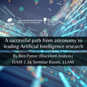 Dr. Ben Panter is the founder and CEO of BlackfordAnalysis https://blackfordanalysis.com/ a leading player at the forefront of AI research and development. Ben worked with Raul Jimenez on his PhD that then led to a successful career in astrophysics (he is one of the originators of the algorithm that applied MOPED to synthetic stellar populations). He then moved into applying his research skill to the private research sector by founding Blackford Analysis, which is now a leader in the AI sector with over 100